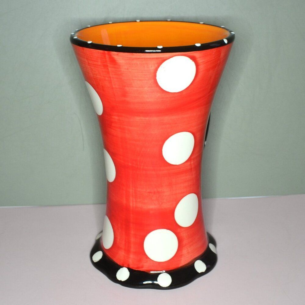 Pair Of Pier 1 Colorful Mugs Polka Dots Stripes Vivid Colors Drinkware - Picture 8 of 11